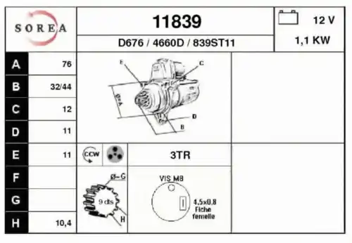 Стартер EAI 11839