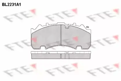 Тормозные колодки дисковые FTE BL2231A1