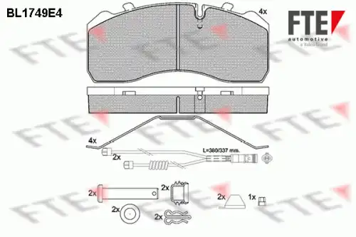 Тормозные колодки дисковые FTE BL1749E4