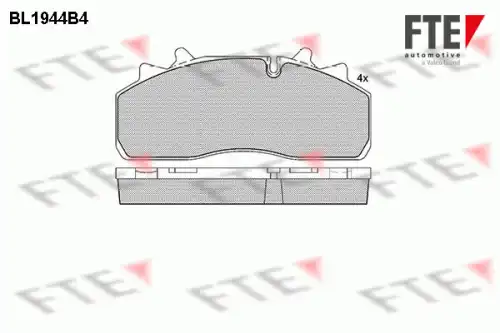 Тормозные колодки дисковые FTE BL1944B4