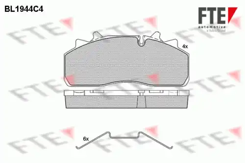 Тормозные колодки дисковые FTE BL1944C4