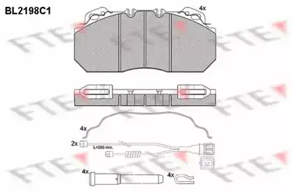 Тормозные колодки дисковые FTE BL2198C1