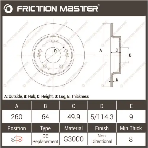 Тормозной диск FRICTION MASTER R1627