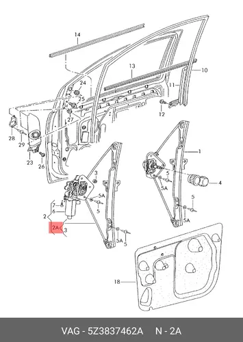 Стеклоподъемник  VAG 5Z3837462A
