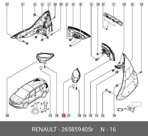 Фара противотуманная RENAULT 265859405R