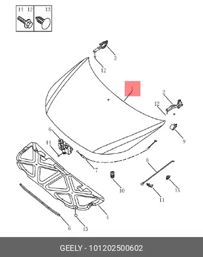  Капот GEELY GC6 101202500602