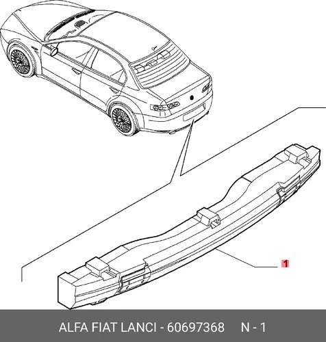Абсорбер-усилитель бампера FIAT 60697368