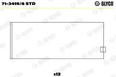 вкладыши шатунные к-кт! STD (6)\ BMW E28/E30/E34-E46 2.0-2.8 M20/M50/M52 81> 71-3419/6 STD GLYCO