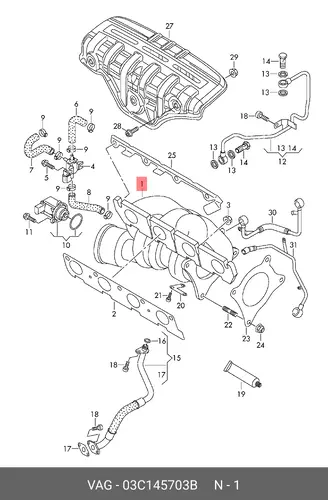Коллектор выпускной VAG 03C145703B