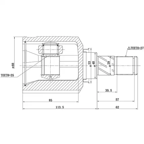 Z87728R ZIKMAR ШРУС ВНУТРЕННИЙ