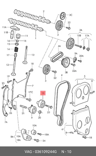 ролик обводной ГРМ VW 036109244G VAG
