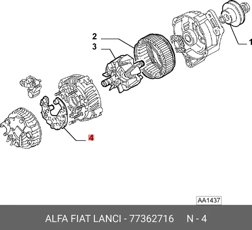 Диодный мост генератора 77362716 FIAT