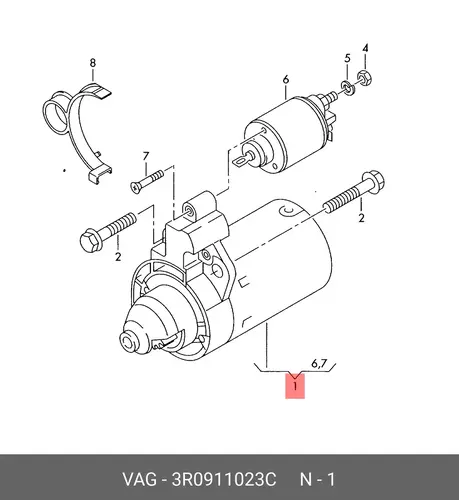 Стартер VAG 3R0911023C