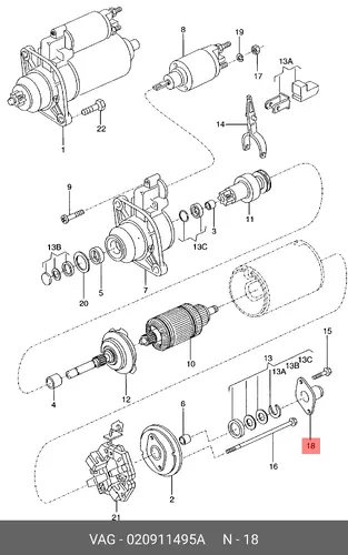 Колпачок стартера задний 020911495A VAG