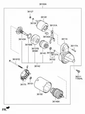 основание держателя щеток стартера 361802E120 KIA