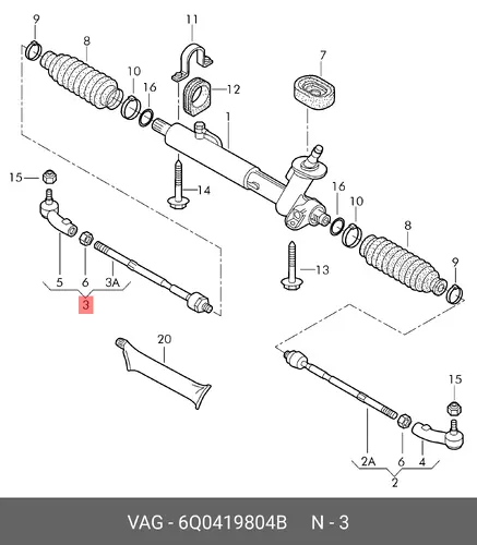 Рулевая тяга VAG 6Q0 419 804 B