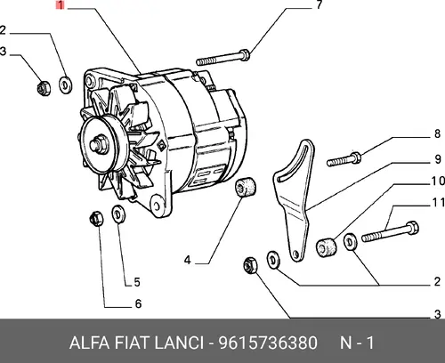 Генератор LANCIA 9615736380