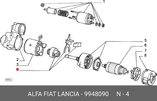 Бендикс стартера 9948090 LANCIA
