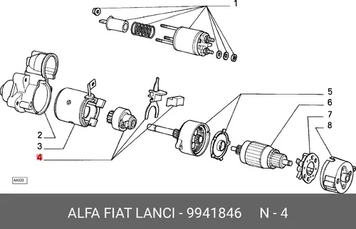 Бендикс стартера 9941846 LANCIA