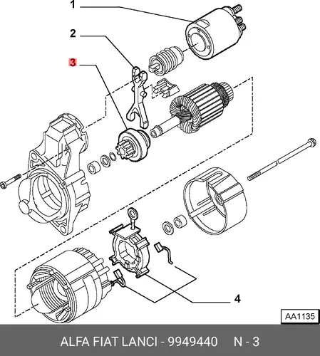 Бендикс стартера 9949440 LANCIA