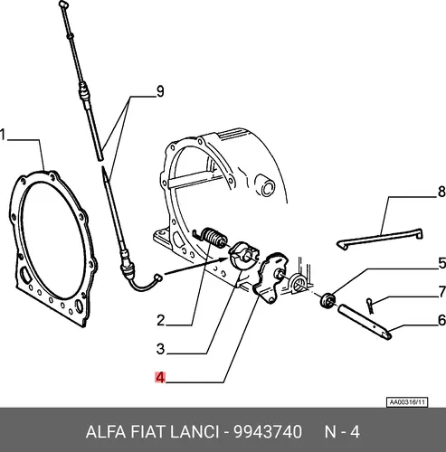 Статор стартера со стаканом 9943740 LANCIA