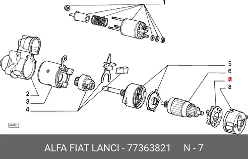 Щёткодержатель стартера 77363821 LANCIA