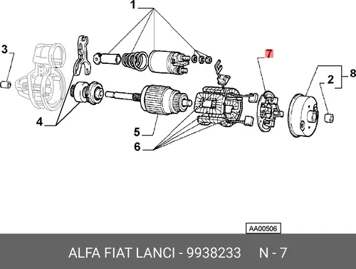 Щёткодержатель стартера 9938233 LANCIA