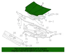 КАПОТ РЕСТАЙЛИНГ ПОД МОЛДИНГ GALANT 08- 5900A283 MITSUBISHI