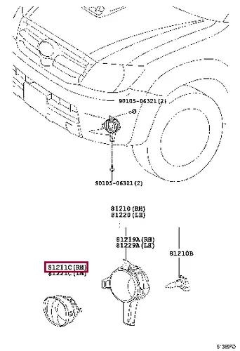 Фара противотуманная TOYOTA / LEXUS 812110D070