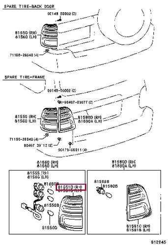 Фонарь габаритный TOYOTA / LEXUS 8155160751