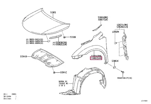 Крыло TOYOTA / LEXUS 5380205020