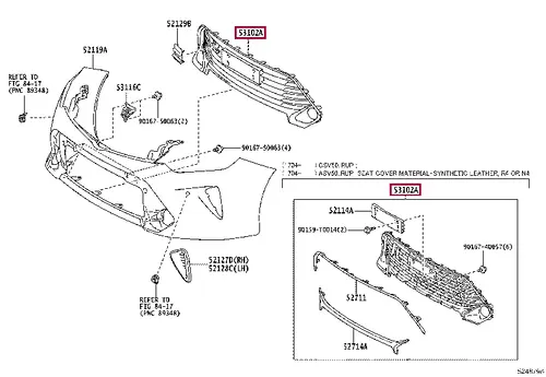 Решетка бампера TOYOTA / LEXUS 5310233040