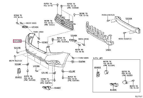 Усилитель бампера TOYOTA / LEXUS 5211948962