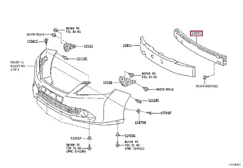 Усилитель бампера TOYOTA / LEXUS 5202133181