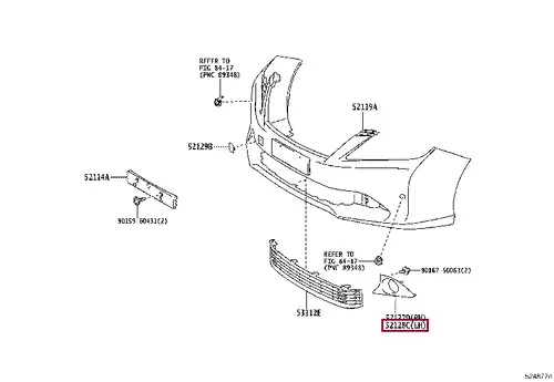 Решетка бампера TOYOTA / LEXUS 5212833152