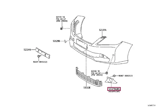 Решетка бампера TOYOTA / LEXUS 5212733152