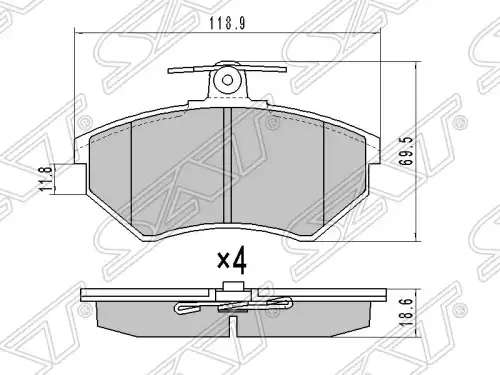 Тормозные колодки дисковые SAT ST-A11-3501080