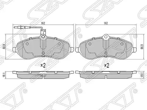 Тормозные колодки дисковые SAT ST-425364