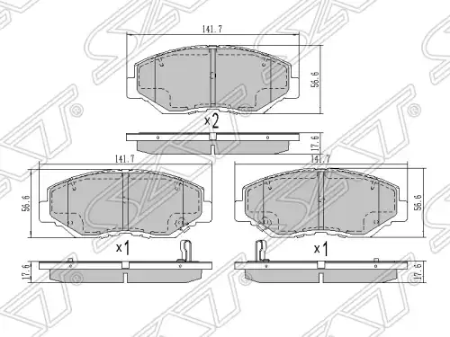 Тормозные колодки дисковые SAT ST-45022-SDC-A10