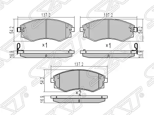 Тормозные колодки дисковые SAT ST-58101-38A70