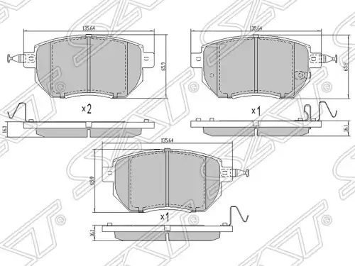 Тормозные колодки дисковые SAT ST-D1M60-1AA0K