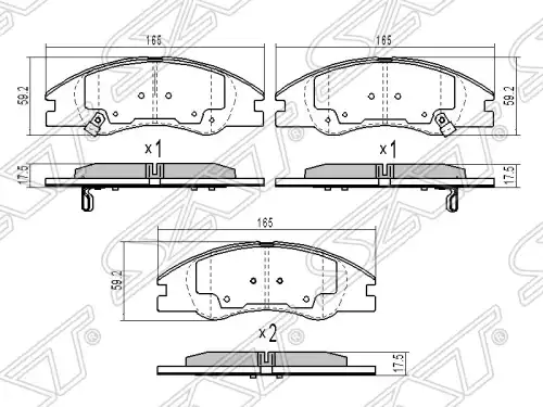 Тормозные колодки дисковые SAT ST-58101-2FA20