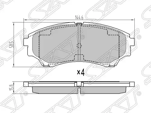 Тормозные колодки дисковые SAT ST-UMY4-33-28Z