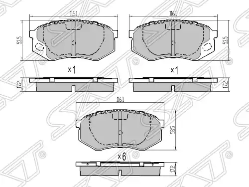 Тормозные колодки дисковые SAT ST-MC886334