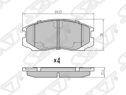 Тормозные колодки дисковые SAT ST-MZ690000