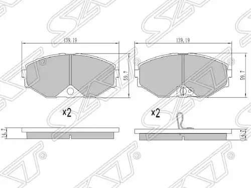 Тормозные колодки дисковые SAT ST-AY040-NS036
