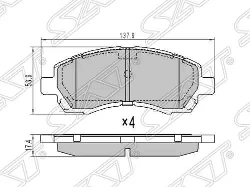 Тормозные колодки дисковые SAT ST-26296-AC011