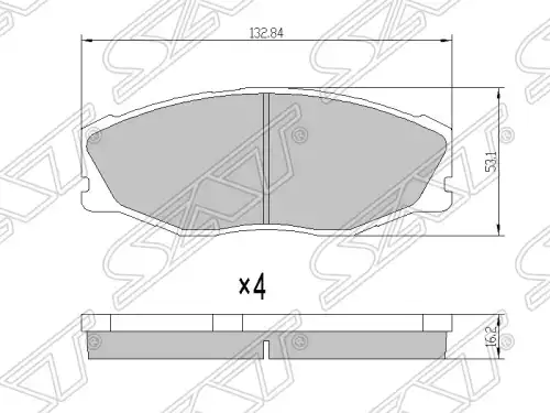 Тормозные колодки дисковые SAT ST-04465-YZZ52