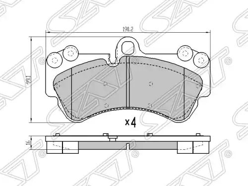 Тормозные колодки дисковые SAT ST-7L0698151Q
