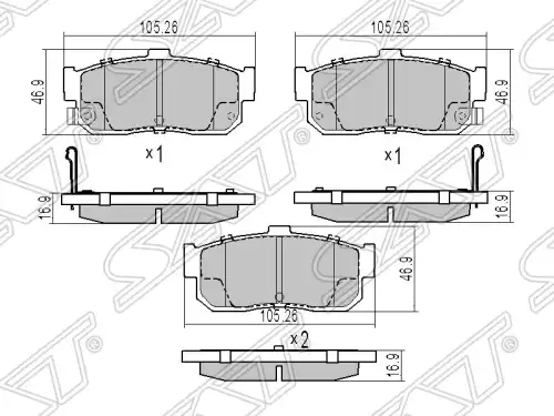 Тормозные колодки дисковые SAT ST-AY060-NS021